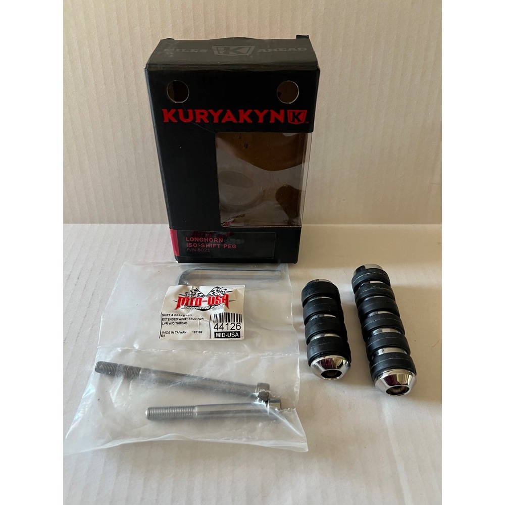 Kuryakyn Longhorn ISO Shift Peg 8021 Harley Davidson Chrome Mid-USA Stud 44126